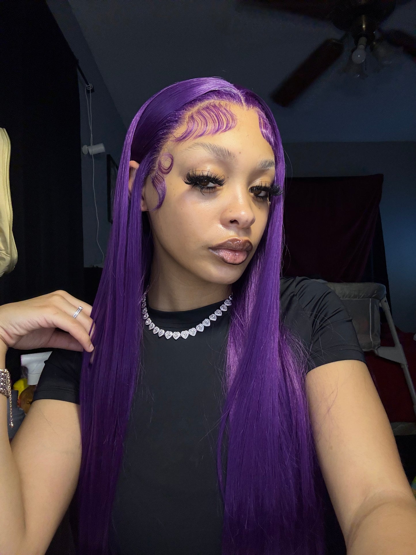 Purple 13x4 28 Inch Long Synthetic Wig