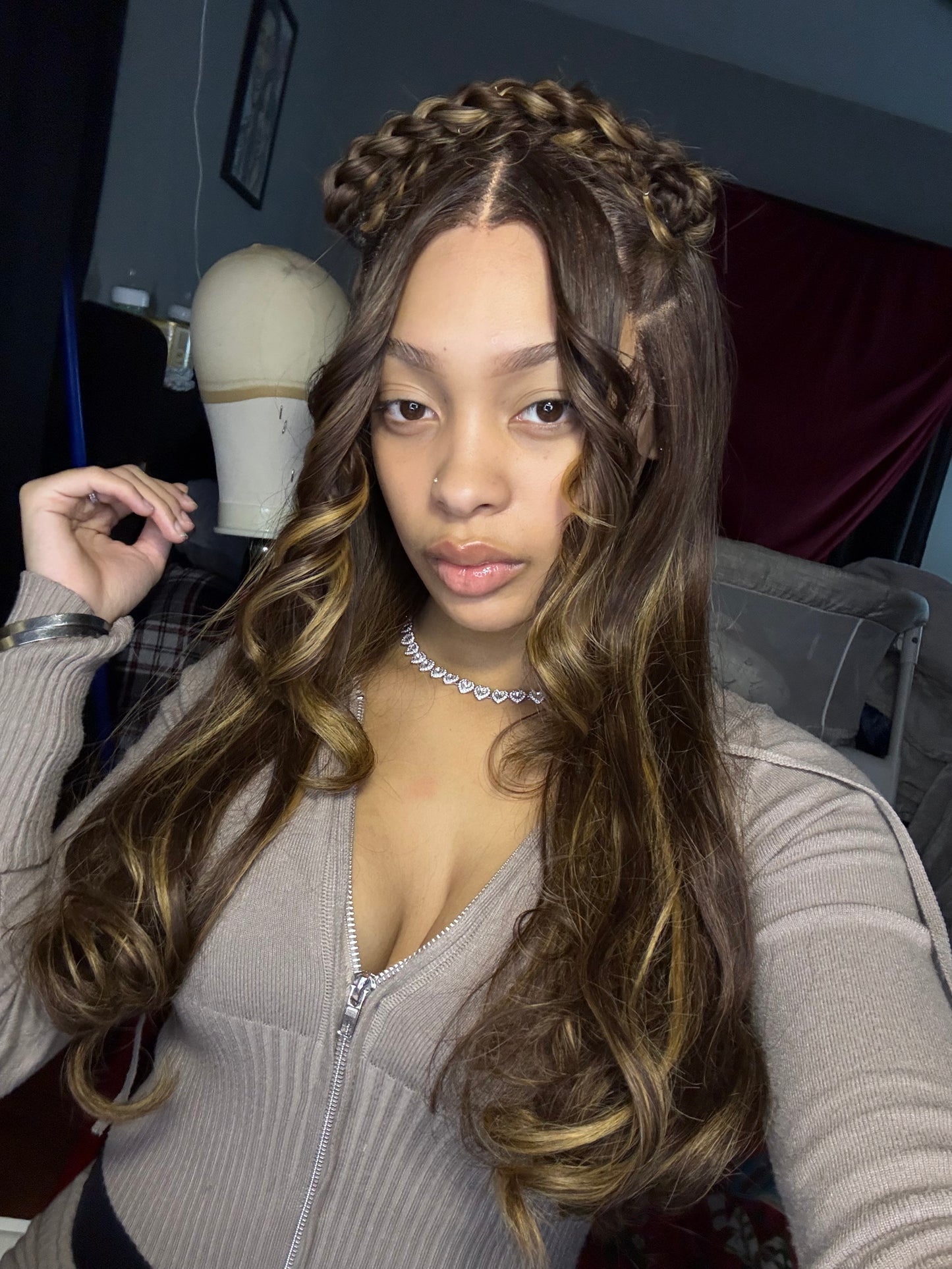 Human Hair Brown & Coffe 30 Inch 13x4 180% Density HD Lace